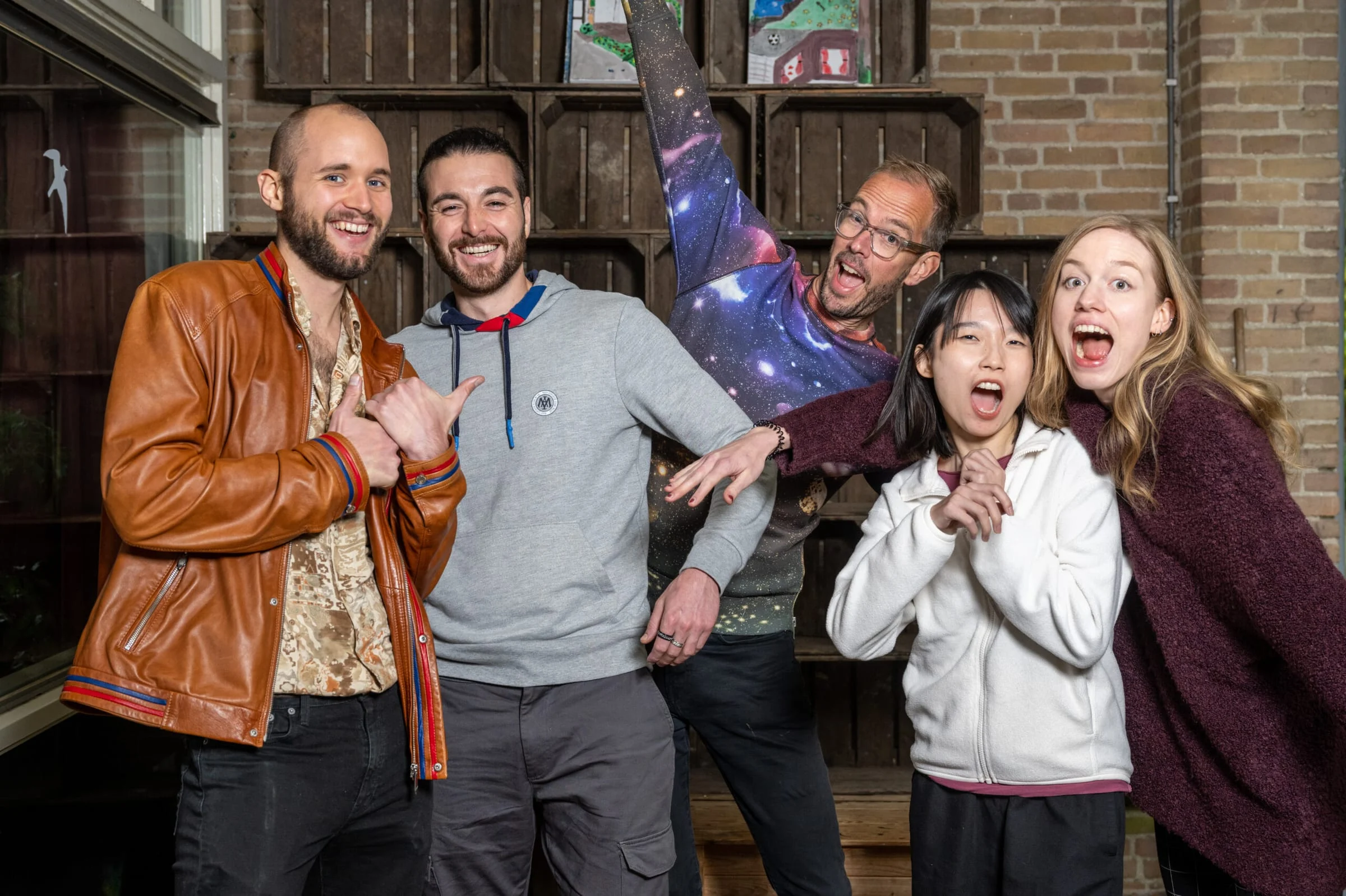 PRSM Lab members posing playfully together